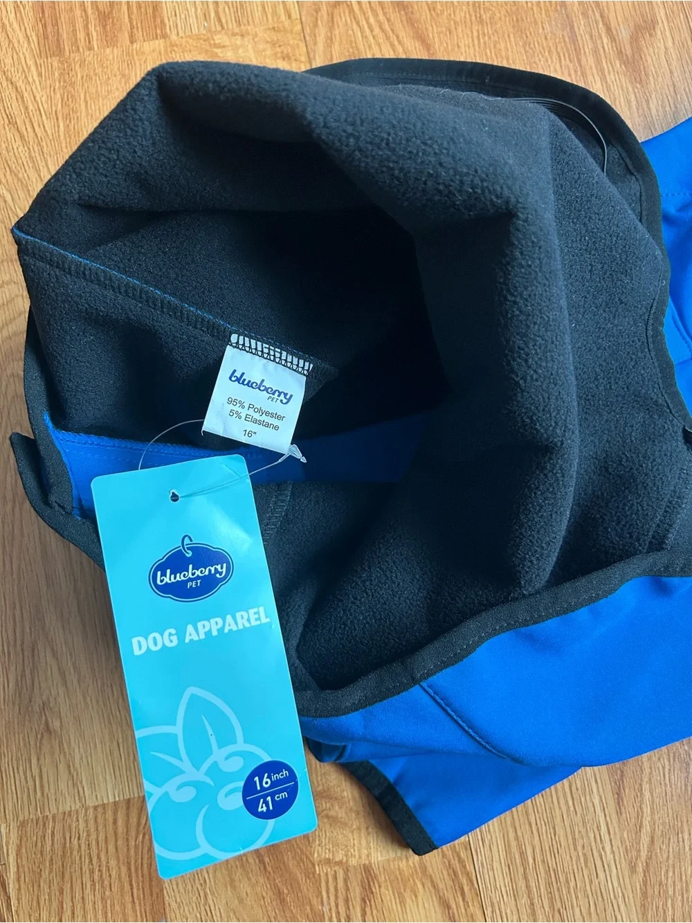 Blueberry Pet Royal Blue Dog Waterproof Softshell Jacket/Hooded Raincoat ~ 16 in